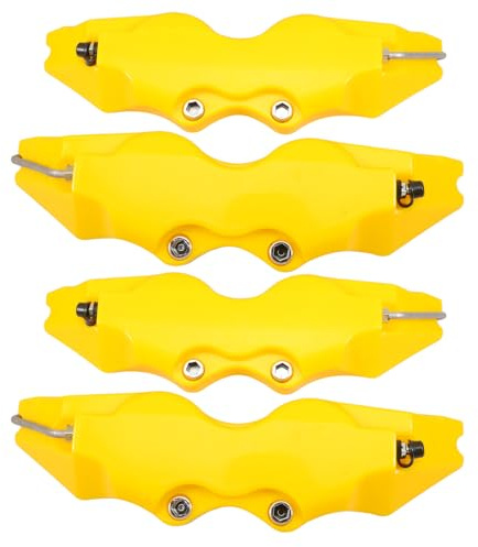 VALICLUD 2 set Copri Pinze Freno Anteriore e Posteriore Giallo Protezione Completa Caliper Ruota Auto Facile Installazione Senza Attrezzi Compatibile Multi Modelli