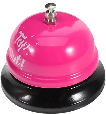 HOMSFOU Campanello da Tavolo per Servizio Clienti, Campanella a Mano Rossa in Metallo, Risposta Rapida per Ristoranti, Cucina e Reception, Comunicazione Efficiente e Interazione Ospiti