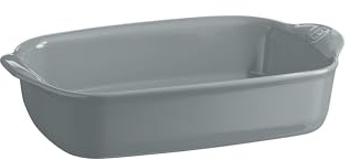 Emile Henry Petit Plat Rectangulaire Ultime – 2|4 personnes – Céramique Haute Résistance – Cuisson Homogène et Service du Four à la Table – Coloris Perle – Fabriqué en France