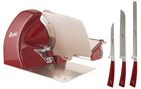 Berkel Affettatrice Home Line 250 Rossa + Set 3 Coltelli Prosciutto Elegance Rosso