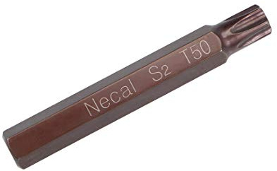 sourcing map Embouts Torx 3/8 10 mm Tige hexagonale 75 mm Longueur Tournevis magnétique T50 Embout de tournevis S2 Alliage d'acier