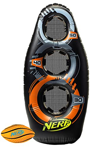 NERF Inflatable Target Set - Proshot Kids Football Blaster Game Set - 50 Standing Pop Up Target, Black/Orange/Gray