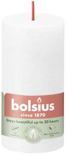 Bolsius kaars rustiek Cloudy White 100/50 mm