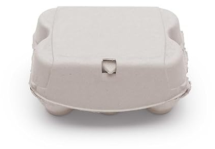 eivolution ComPac 6er Eierkarton für Hühnereier in den Größen S, M & L | Biologisch Abbaubar | Eierschachtel Made in Germany | Naturweiß | 90 Stück