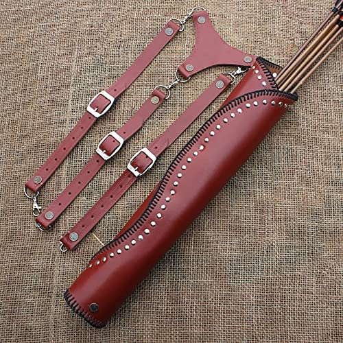 Mode Rindsleder Dreipunkt Schrägrücken Rindsleder Köcher Tasche Outdoor Bogenschießen Ausrüstung Pfeil Tasche Jagd Wettbewerb Recurve Bogen Traditioneller Köcher