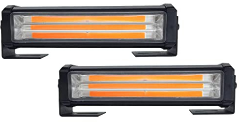 2PCS LED COB Macchina Anteriore Griglia di Avvertimento Testa di Luce Mini Strobe Emergenza Lightbar Supporto di Superficie per Vigili del Fuoco Polizia 12 24V,Giallo