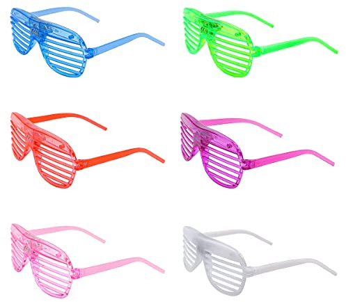 Namvo 6 Packungen Led Glow Brille Leuchtbrille Shutter Brille für Kinder Erwachsene Rave Party Set
