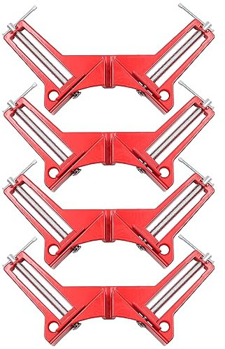 ZONADAH Set di 4 morsetti angolari ad angolo retto a 90 gradi per la produzione di cornici e falegnameria, dimensioni 75 mm/3 pollici, strumenti ideali per la lavorazione del legno per tenere e