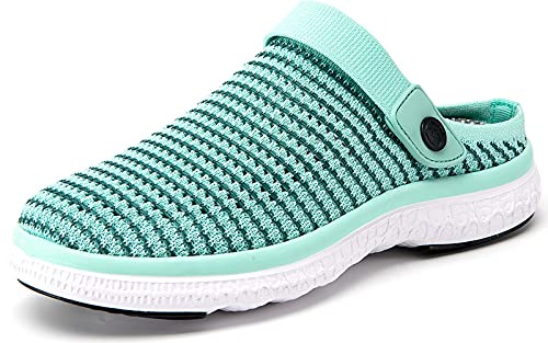 Herrskor och mules sommartofflor slip-on strandsandaler trädgårdskläder inomhus utomhus vardagsskor, Ren grön, 39 EU