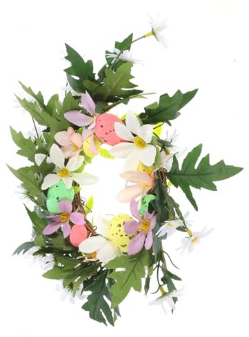 Home Decor -Ornamente, Blumengirlande, Ostereierkranz, Dekoration, Ostereierkranz, hängende Ostergirlande, Dekoration, Osterkranz mit Ei, Seidentuch, das Schild, Haustür-Dekorationen
