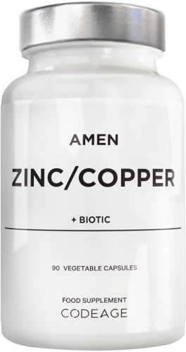 Codeage Zinc 25mg, Copper, Biotics 2B CFU, Picolinate, 90 Capsules | Zinc picolinate 25mg, copper, 2 billion CFU Biotics. One capsule daily. Vegan, non-GMO.