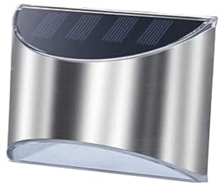 rynli Solar Fence Lights, Decorative Garden Light, Outdoor Wall Light Led, Wireless, Waterproof, Home Decor, Stainless Steel Security Solar Wall Lights for Railing Fence, Deck, Pathway, Stairs. (1)