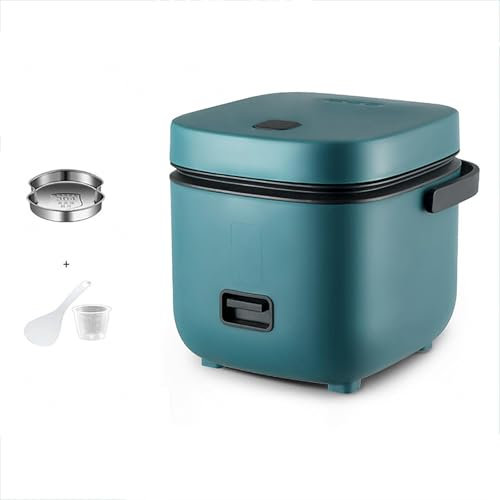 PanHuiWen Small Rice Cooker 1 Person, Mini Rice Cooker And Steamer Korean Micro Rice Cooker 1.2 L, with Keep Warm Function,Green