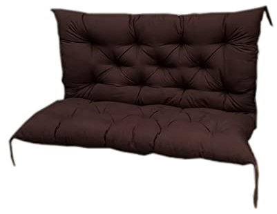 Outdoor-Bankkissen mit rutschfester Rückenlehne, Ersatz-Sitzpolster für 2- und 3-Sitzer-Schaukel, Sitzpolster für Gartensofa, Terrasse, Liegestuhl, 150 x 100 x 8, Braun