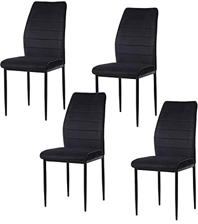 HTI living Esszimmerstuhl Madison Samt Schwarz 4er-Set Polsterstuhl Velvet