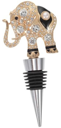 VINTORKY Creative Diamond Elephant Wine Bottle Stopper Zinc Alloy Practical Wine Bottle Cap Sealer for Party and Home Use