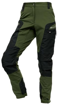 PUMA Workwear Pro-One Wanderhose Damen - Robuste Outdoorhose für Damen - Mit verstärktem Nylon für Langlebigkeit - Trekkinghose mit 4-Wege-Stretch - Verstellbarer Knopfleiste - XL - Oliv