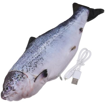 Supvox Elektrischer Fisch Spielzeug Für Katzen Mit USB-Aufladung Katzenfischspielzeug Springender Fisch Katzenspielzeug Haustierfischspielzeug Katzenspringfischspielzeug