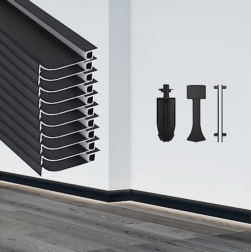 LED Aluminum Skirting Board10 Pack 1m (3.3ft) LED Strip Channels for Baseboards Ideal for Living Room Bedroom Kitchen Corridor Modern Lighting Solution