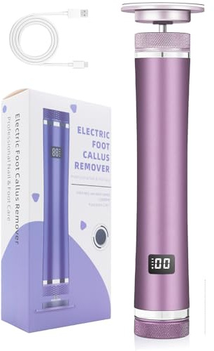 Hornhautentferner Elektrisch Rosa mit LCD-Display & 60 Schleifpapier Pads | Professionell Hornhaut Entferner Pediküre Fußpflege Set | FüR Zuhause Testsieger