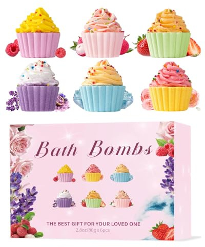 Badebomben Geschenkset 6 Stück,Bio natürliche ätherische Öle,entspannen und befeuchten trockene haut, Weihnachtsgeschenke Adventskalender Füllung für Mädchen,Frauen,Kinder,Valentinstag,Geburtstags