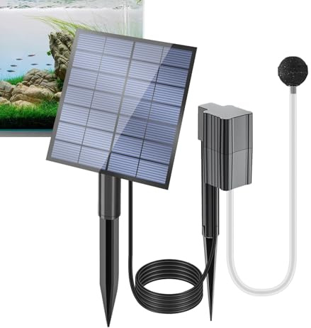 Aérateur de bassin à énergie solaire – Pompe à air solaire réglable, aérateur d'aquarium économe en énergie | Bulleur d'air solaire extérieur pour aquarium, circulation de l'oxygène de bassin