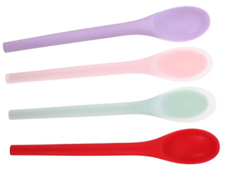 BESTYASH 4pièces Cuillère Silicone Antiadhésive Petite Ustensile Cuisine Lot De Mélanger Soupe