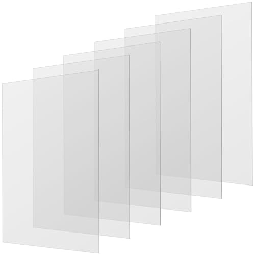 UNGFEI 6 Pack A3 Clear Acrylic Sheet 2mm Thick, Transparent Plastic Board Panels for Painting DIY Craft and Frames, Size 42 x 29 cm