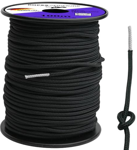 Dyneema® Seil 5 mm mit Polyester-Mantel Dyneema Schnur Meterware 10m-100m für Outdoor, Boot, Klettern, Camping, Sport, Segeln, Baumarbeiten Made in Germany (5mm - 20m (Lfm.) ohne Spule)