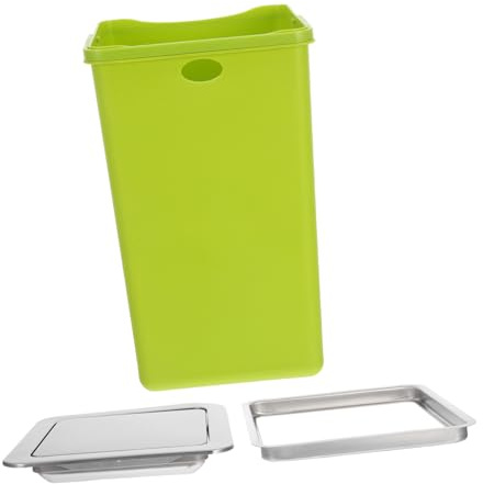 PENIKOKO Cubo Basura Empotrado con Tapa Abatible Acero Inoxidable y Plástico Resistente Huellas Cierre Silencioso Ahorro Espacio para Cocina y Baño Diseño Encimera Compacto