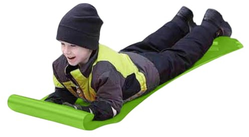 Schlitten Rutscher Poporutscher mit Griff, Roll Up Snowboard Mat, Snow Sled, Rutschteller robuster Schneerutscher Rutscher Schneeschaufel Schneeteller für Erwachsene und Kinder (Grün)