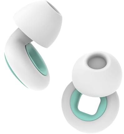 Tapones Oidos Ruido Dormir - Proteccion Auditiva Festivales,Concierto, Dj, Estudiar, Dormir, Viajar, Tapones para los oidos con bucle, Earplugs, cancelacion de ruido (BLANCO Y VERDE, talla única)