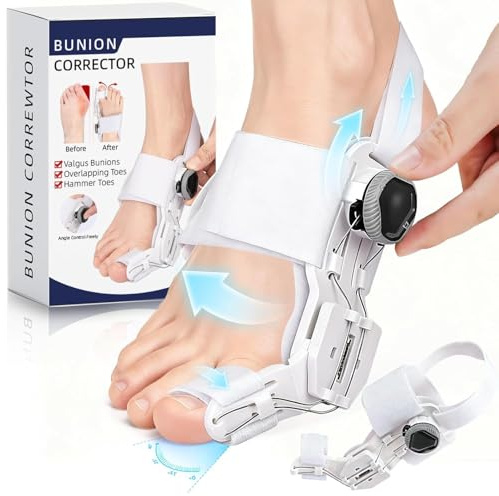 Tpubmity Tutore Alluce Valgo Manopola Regolabile Tutore,Alluce Valgo con cuscinetto,Regolabile Divaricatori per,Dita a Martello Piedi Protettore,Dolore e Raddrizzare Dita Piedis,Pezzo Dx E Sx Piedi