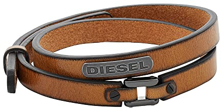 Diesel Herren Leder oder Synthetik mit Kragenstiftverschluss Armband