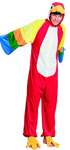 Boland - Papagei Kostüm Kinder mit Taschen | Jumpsuit mit Kapuze, Reißverschluss, Plüsch Anzug, Karneval und Mottoparty, Tierkostüm Vogel