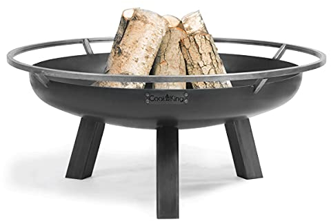 CookKing Porto Cuenco de Fuego Ø80cm - Barril de Fuego y Chimenea para Veladas Atmosféricas - Chimenea de Exterior - Chimenea de Terraza - Estufa de Jardín de Acero - Estufa de Leña - 80x80x39 cm cm