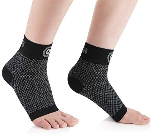 CAMBIVO Sprunggelenkbandage 2 Paar, Knöchelbandage, Bandage Fußgelenk, Achillessehne Bandage gegen Fersensporn, Plantarfasciitis, Verstauchung, Fußbandage für Sport, Fitness, Alltag