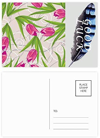 Leaves Flower Carnation Plant Flower Lucky Feather Postcard Set Thanks Card Mailing Side 20pcs