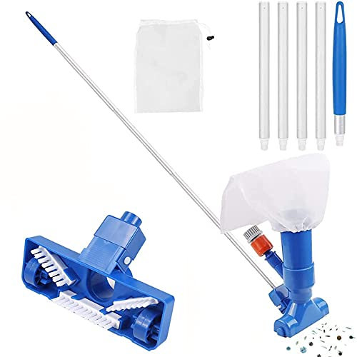 APJJ Poolsauger Bodensauger Poolreiniger Set mit Teleskopstange, Pool Staubsauger, Bodensauger, Kescher Pool mit Teleskopstange, Vakuumkopf, Poolreinigung für Schwimmbad Teich Whirlpool Spa