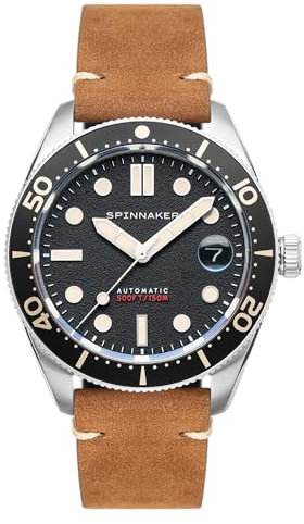 Spinnaker Herren 40mm Croft Mid Size Automatik Anchor Black Uhr mit echtem Lederarmband SP-5100-01