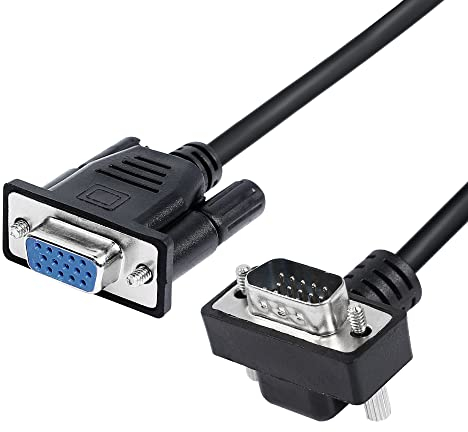 RIIEYOCA Cable VGA de 90 grados, ángulo descendente VGA macho a VGA hembra Cable 1080P Full HD Monitor de computadora Cable 0.5M (D)