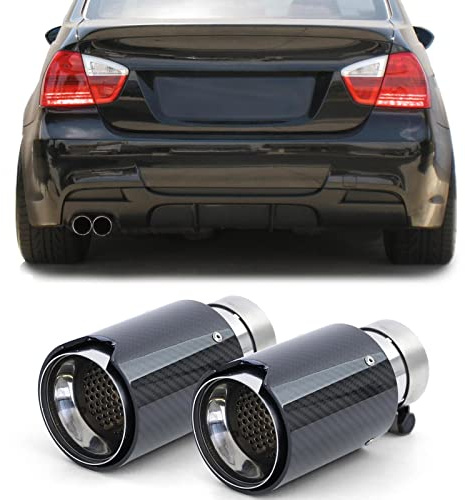 2x90mm Auspuff Endrohr Carbon mit Absorber für 3er BMW E90 E91 E92 E93 2005-2013