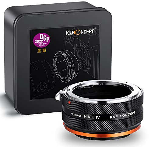K&F CONCEPT Adaptador de Objetivo NIK-NEX,Anillo Adaptador de Montura Lente Compatible con Objetivos Nikon AI (F Mount) a Cuerpo de Cámara Sony NEX (E Mount)
