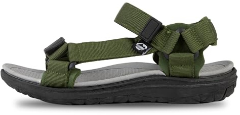 Lakeland Active Stonethwaite - Sandali da trekking e passeggio outdoor da uomo regolabili, Verde muschio, 44 EU