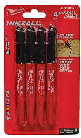 Milwaukee Inkzall Marker, Schwarz, 4 Stück
