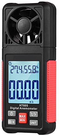 Intendvision Handheld Digital Anemometer, Wind Speed Meter Measures Wind Speed, Temperature, Humidity with Large Backlit LCD Display, MAX/MIN, Data Hold for Shooting, Windsurfing, Fishing, Hunting