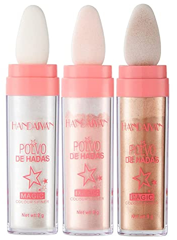 Beauty Searcher schimmernder Highlighter-Puderstift für Gesicht und Körper, aufhellender, konturierender Hochglanz-Glitzerpuder Highlight-Make-up-Puder-Rouge (#A Set), 1, 1.0 gramm