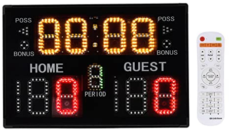Fockety Elektronische Anzeigetafel, LED-Tischplatte, Tragbare Digitale Anzeigetafel mit Fernbedienung und 11 Ziffern, Multisport-Indoor-Anzeiger für Basketball, Volleyball, Tischtennis