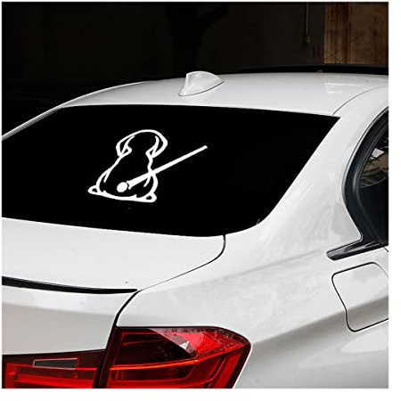 CGEAMDY Hund Scheibenwischer Aufkleber, 2 Stück Lustige Hunde Moving Tail Autoaufkleber, Auto Heckscheiben Hundewischer Reflektierende Dekoration Abziehbilder (Weiß)