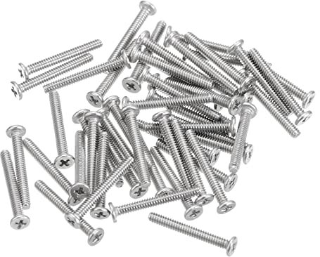 sourcing map Tornillos de Cabeza Redonda Plana M1,6-0,35x12mm 100uds, Tornillos de Máquina de Accionamiento Phillips de Acero Inoxidable 304, Sujetador de Hardware para Conexión de Muebles